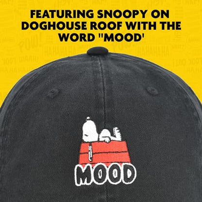 Concept One Unisex Adult Peanuts Snoopy Dad Hat, Adult Cotton Adjustable Baseball Cap with Curved Brim - color: Mood