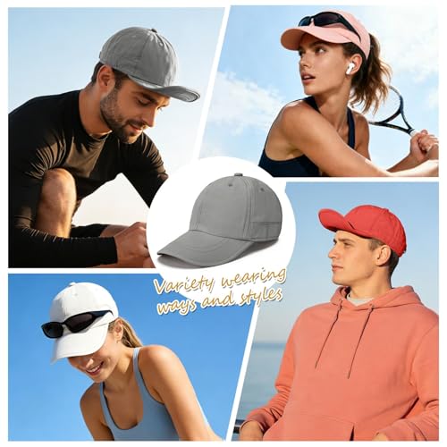 ZOORON Soft Brim Baseball Cap Low Profile Unstructured Dad Hat, Adjustable Washer Friendly Sport Hats for Golf Running - color: 1pack-dark Gray