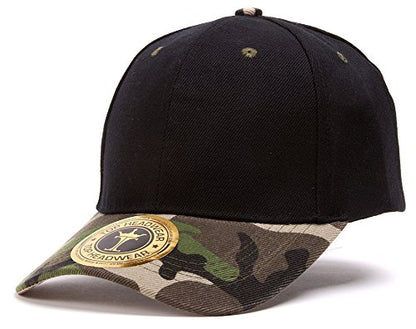 TOP HEADWEAR 12-Pack Adjustable Baseball Hat - color: Black/Camo