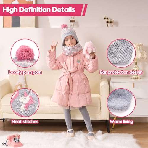 Moon Kitty Baby Girls Earflaps Knit Hats Infant Baby Beanies6-12Months - color: Gray Horse, size: 6-10 Years