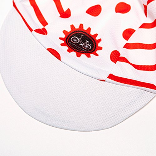 Weimostar Polyester Men Cycling Bike Bicycle Cap MTB Hat Sweat Wicking - color: White Red