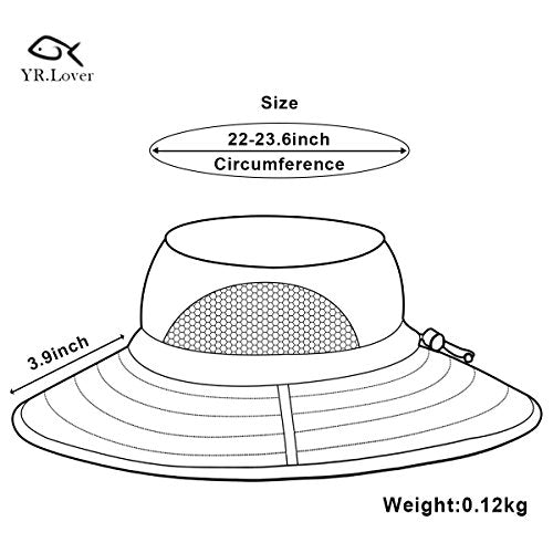 YR.Lover.Outdoor Boonie Men and Women's Hat Sun Protection Waterproof Cap for Safari Fishing Hunting Bucket Hat - color: Dark Gray