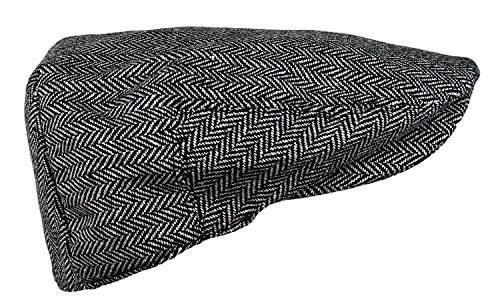 Wonderful Fashion Men's Classic Herringbone Tweed Wool Blend Newsboy Ivy Hat (Large/X-Large, Charcoal) - color: Grey, size: Large-X-Large