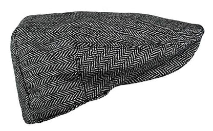 Wonderful Fashion Men's Classic Herringbone Tweed Wool Blend Newsboy Ivy Hat (Large/X-Large, Charcoal) - color: Grey, size: Small-Medium