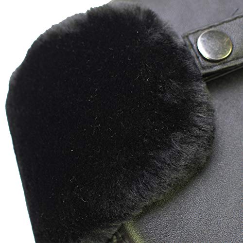 Russian Soviet Winter Fur Military Cossack Ushanka Leather Hat - size: Medium