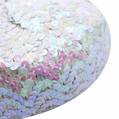 JUMISEE Sparkly Sequin Berets for Women Girls Fashion Beanie Hat Costume Accessories for Festival Party Dance - color: White