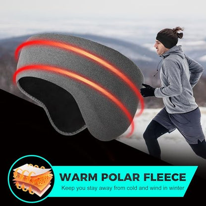 WTACTFUL 1-2 Pack Ear Muffs Ear Warmers, Winter Extra Thick Fleece for Men - color: Black, Gray