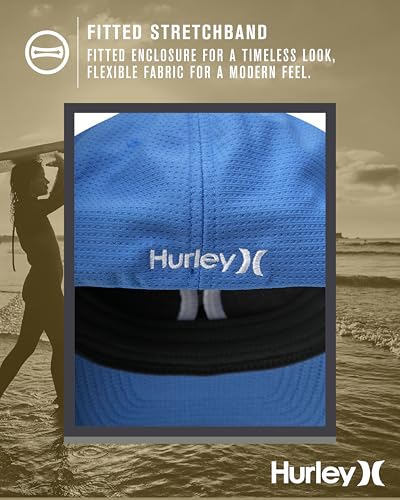 Hurley Mens Baseball Cap, H2O-Dri Stretch Fitted Hat with Curved Bill - color: Royal Pulse, size: Small-Medium