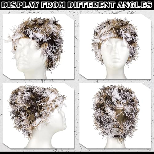 Chuarry Distressed Knitted Beanie Fuzzy Winter Hat - color: Assorted Brown White