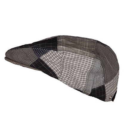 Men's Plaid Patchwork Ivy Cap - color: Blue
