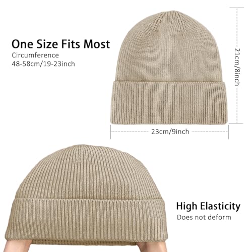 Winter Beanie Hats for Women Men Fleece Slouchy Knit Thick Beanies Warm Thermal Snow Ski Hat Gifts for Cold Weather - color: Beige
