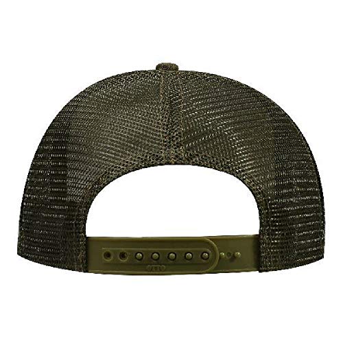 OTTO Polyester Foam Front 5 Panel High Crown Mesh Back Trucker Hat - color: Ol. Green