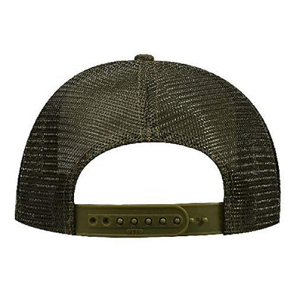 OTTO Polyester Foam Front 5 Panel High Crown Mesh Back Trucker Hat - color: Ol. Green