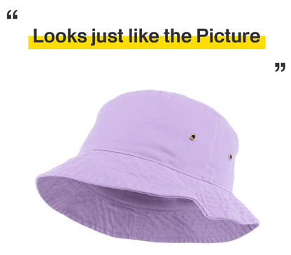 KBETHOS® 100% Cotton Washed Bucket Hat - color: Lavender, size: Small-Medium