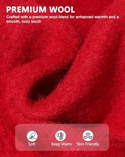 GADIEMKENSD Winter Bucket Hat - Premium Wool, Packable, Plain Colors, Unisex Warm Hat - color: Red 2.0, size: Large