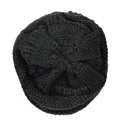allydrew Winter Thick Knit Beanie Slouchy Beanie for Men & Women - color: Black