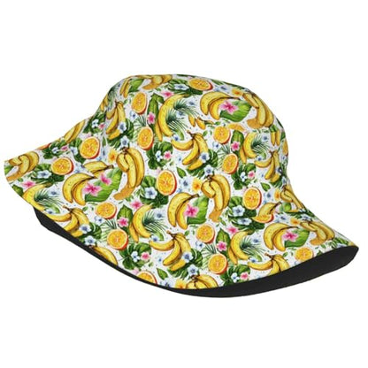 Bucket Hat for Men Women Packable Sun Hats Fisherman Outdoor Summer Travel Hiking Beach Caps - color: Banana