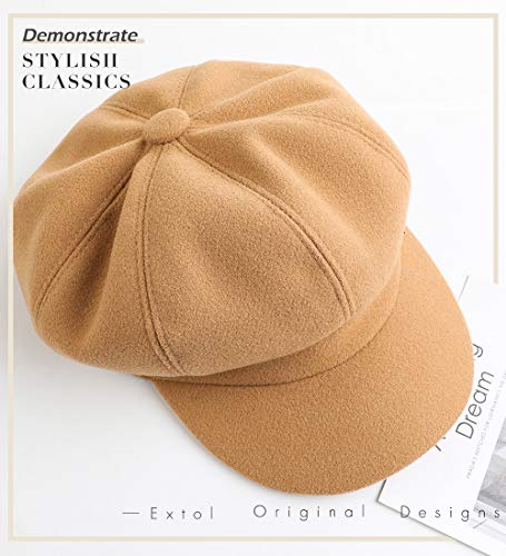 Sumolux Women Beret Newsboy Hat French Cap Classic Winter - color: Camel