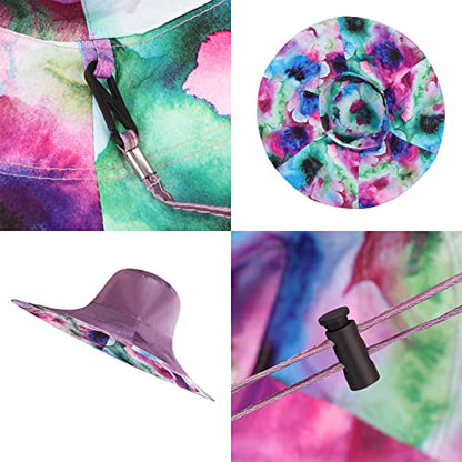 Women Super Wide Brim Beach Hat Reversible Floppy Sun Hat Packable Travel Bucket Cap Visor UPF50+ - color: Light Purple