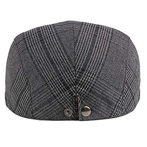 2 Pack Men's Cotton Flat Cap Ivy Gatsby Newsboy Hat - color: L
