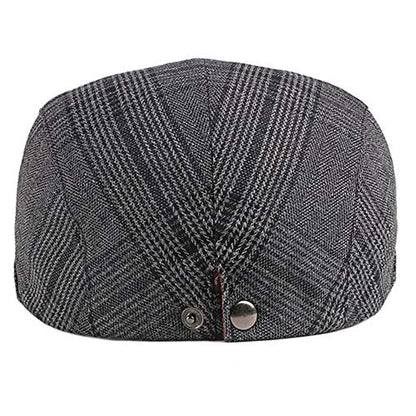 2 Pack Men's Cotton Flat Cap Ivy Gatsby Newsboy Hat - color: L