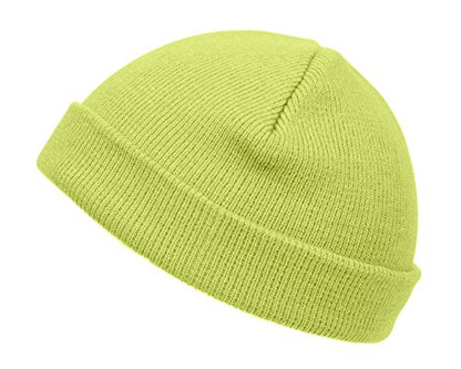 TOP HEADWEAR Cuffless Beanie for Men Women, Unisex Short Beanies Skull Cap - color: Melon Green