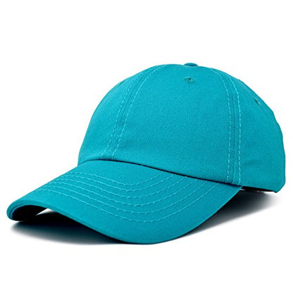 DALIX Baseball Cap Dad Hat Plain Men Women Cotton Adjustable Blank Unstructured Soft - color: Teal