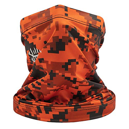 BASSDASH UPF 50+ UV Sun Protection Neck Gaiter Fishing Mask Hunting Kayaking Hiking Cycling Ski Sports - color: Fire Camo