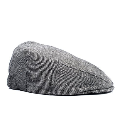 Born to Love Flat Scally Cap Boy's Tweed Page Boy Newsboy Baby Kids Driver Cap Hat - color: Grey Stripe, size: X-Small