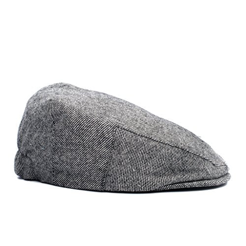 Born to Love Flat Scally Cap Boy's Tweed Page Boy Newsboy Baby Kids Driver Cap Hat - color: Grey Stripe, size: Large