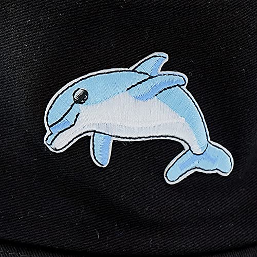 Cotton Bucket Hat Solid Color Beach Hat Summer Travel Sun Hats Fisherman Cap - color: Dolphin Black