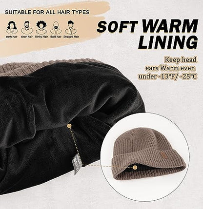 Wmcaps Winter Beanie for Men Women Fleece Lined Hat Warm Cuffed - color: Brown