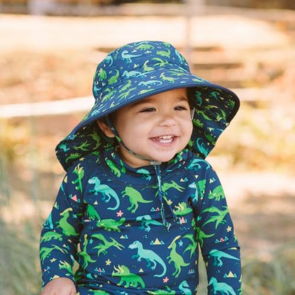 JAN & JUL 50+ UPF Quick-Dry Sun-Hats for Boys - color: Dinoland, size: 2-5T