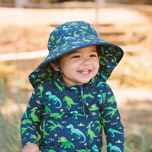 JAN & JUL 50+ UPF Quick-Dry Sun-Hats for Boys - color: Dinoland, size: 6-24 Months