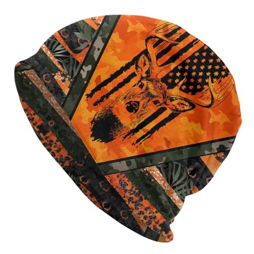 Slouchy Beanie Hat Skull Cap Chemo Headwear Baggy Hats for Men Women Running Cycling - color: Hunting
