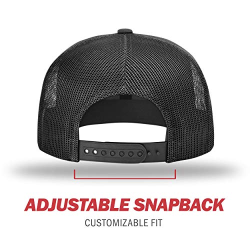 Richardson Unisex 511 Flatbill Trucker Adjustable Snapback Baseball Cap - color: Solid Black