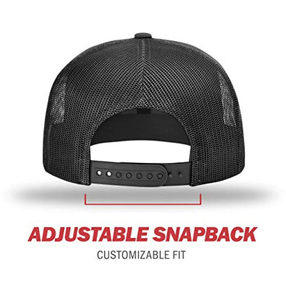 Richardson Unisex 511 Flatbill Trucker Adjustable Snapback Baseball Cap - color: Solid Black