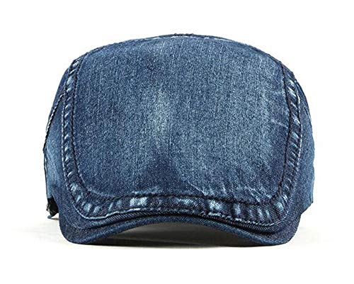 2 Pack Mens Denim Cotton Newsboy Cap Ivy Gatsby Driving Hunting Cabbie Hats - color: 2 Pack-c