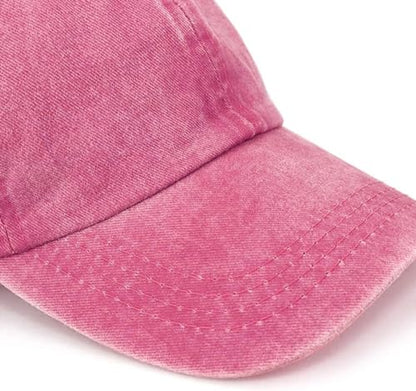 Glamorstar Classic Unisex Baseball Cap Adjustable Washed Dyed Cotton Ball Hat - color: Red Wine+black+pink
