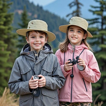 Kids Sun Hats for Boys Girls Bucket Hat UPF 50+ UV Protection Safari Hat Lightweight & Breathable Boonie Hat - color: 1 Pack-beige