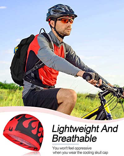 9 Pcs Cooling Skull Cap Liner Sweat Wicking Cycling Cap for Men - color: Multicolor, style: Brimless