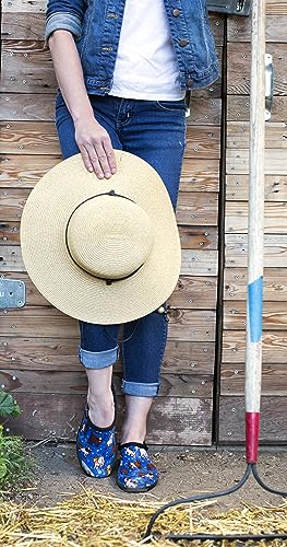 Sloggers Women's Wide Brim Braided Sun Hat with Wind Lanyard - UPF 50+ Maximum Sun Protection - color: Light Brown