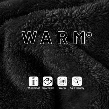4 Pcs Winter Fleece Balaclava Ski Mask Glove Men Women - color: Black