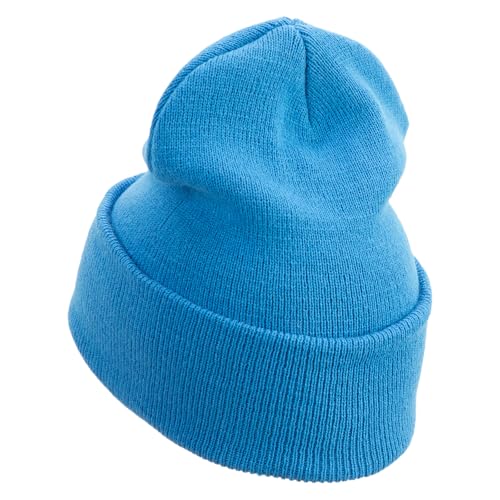 e4Hats.com 12 inch Cuffed Knit Long Beanie - color: Carolina Blue