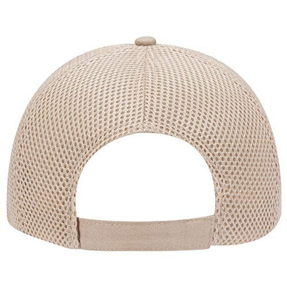 OTTO Cotton Twill w/Polyester 6 Panel Low Profile Air Mesh Baseball Cap - color: Khaki