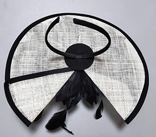 ORIDOOR Women Fascinators Derby Church Tea Party Wedding Flower Feathers Headpiece with Headband Clips - color: Black