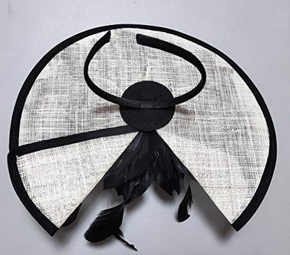ORIDOOR Women Fascinators Derby Church Tea Party Wedding Flower Feathers Headpiece with Headband Clips - color: Black