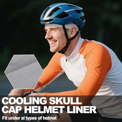 Breathable Mesh Skull Caps for Men Helmet Liner Sweat Head Cap - color: 2pc Black & Gray