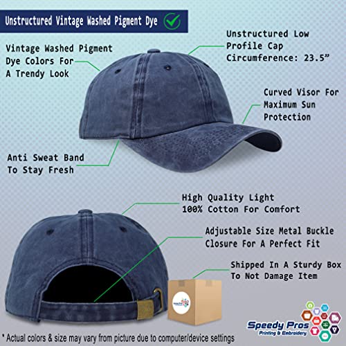 Speedy Pros Soft Washed Baseball Cap Gratitude Cotton Dad Hats for Men & Women - color: Navy