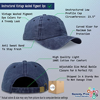 Speedy Pros Soft Washed Baseball Cap Gratitude Cotton Dad Hats for Men & Women - color: Navy